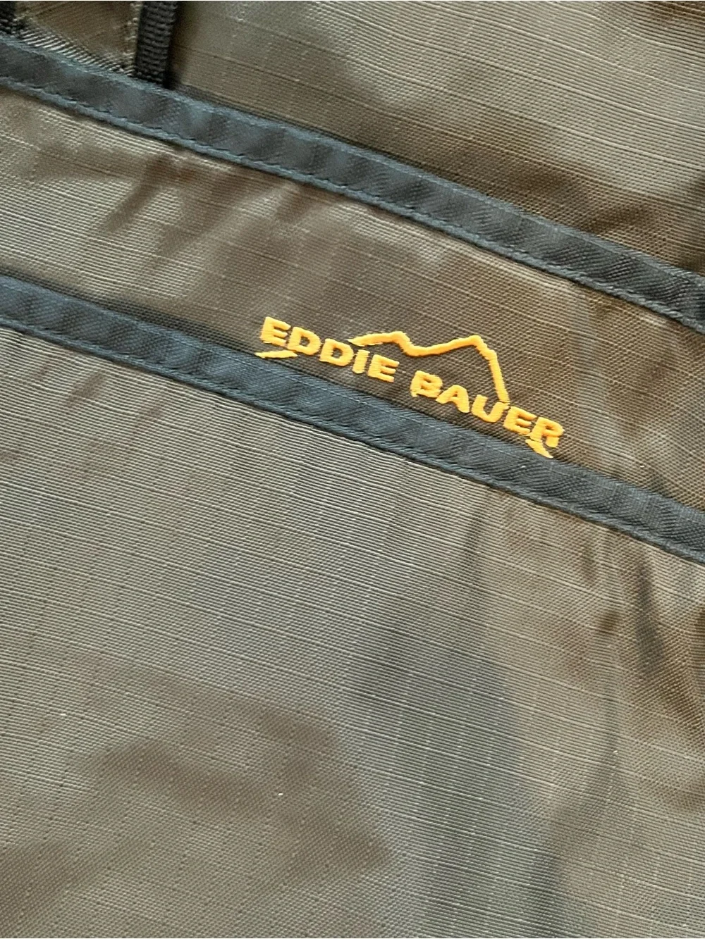 Eddie Bauer Brown Nylon Messenger Tote with Mesh Bottle Pocket